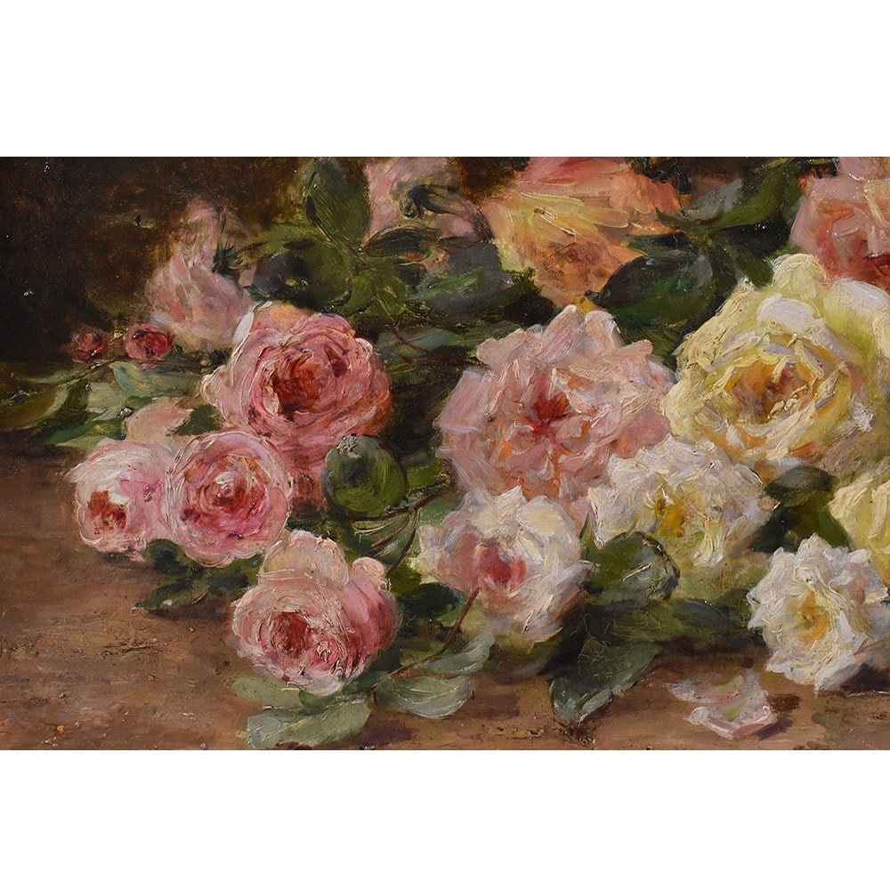 QF588 1 antique rose oil painting of flowers still life XIX.jpg